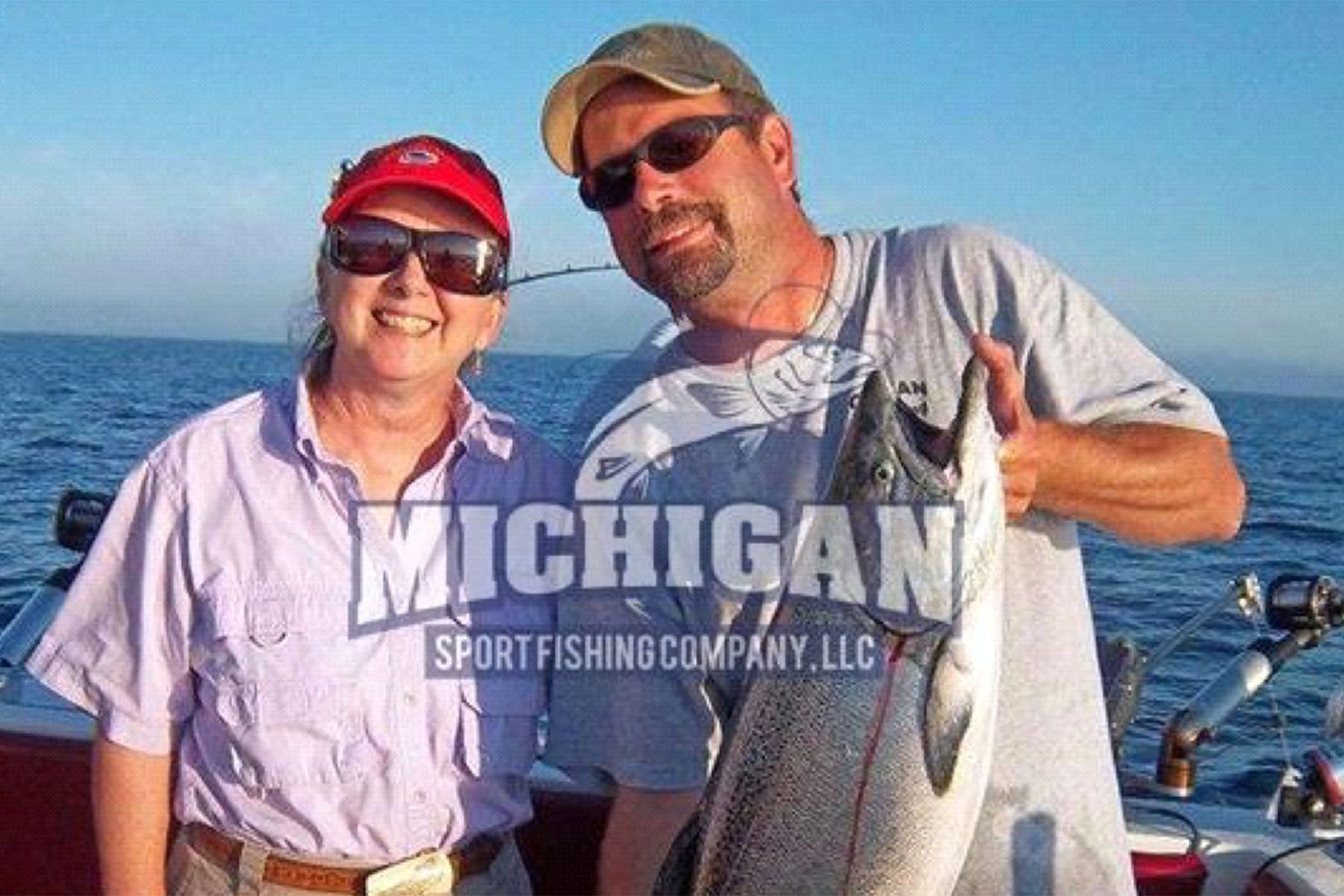 lake Michigan fishing charter service Manistee Michigan.